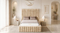 Crushed Velvet Gold - Dorchester Wraparound Luxury Channelled Ottoman Storage Bed