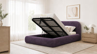 Naples Purple - Ellington Curve Luxury Upholstered Ottoman Storage Bed