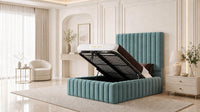 Plush Velvet Duck Egg - Dorchester Wraparound Luxury Channelled Ottoman Storage Bed