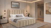 Naples Beige - Belgravia Regent Luxury Panelled Ottoman Storage Bed