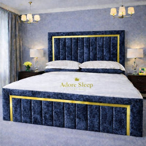 Crushed Velvet Denim Blue