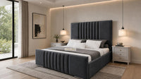 Naples Charcoal - Belgravia Luxury Ottoman Storage Bed – Premium Upholstered Gas Lift Bed Frame