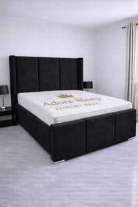 Naples Charcoal - Aurelia Grand Luxe Upholstered Bed Frame