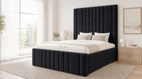 Naples Black - Knightsbridge Imperial Luxury Panelled Ottoman Storage Bed