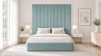 Plush Velvet Duck Egg - Grosvenor Grand Channel Luxury Ottoman Storage Bed