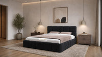 Naples Black - Aurelius Cloud Luxury Upholstered Ottoman Storage Bed