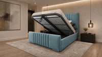Plush Velvet Duck Egg - Belgravia Luxury Ottoman Storage Bed – Premium Upholstered Gas Lift Bed Frame