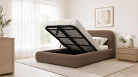 Naples Mink - Ellington Curve Luxury Upholstered Ottoman Storage Bed