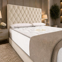 Naples Beige - Regency Diamond Luxury Divan Bed – Deep Button-Tufted Headboard with Premium Upholstered Frame & Storage