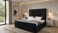 Naples Black - Belgravia Luxury Ottoman Storage Bed – Premium Upholstered Gas Lift Bed Frame