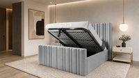 Naples Silver - Kensington Fluted Luxury Ottoman Storage Bed