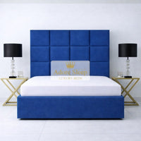 Naples Blue - Kensington Royale Luxury Ottoman Divan Storage Bed Frame – Premium Panelled Headboard