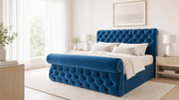 Naples Blue - Windsor Chesterfield Luxury Scroll Bed Frame