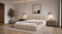 Naples Beige - Aurelius Cloud Luxury Upholstered Ottoman Storage Bed