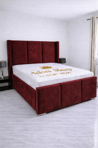 Plush Velvet Maroon - Aurelia Grand Luxe Upholstered Bed Frame