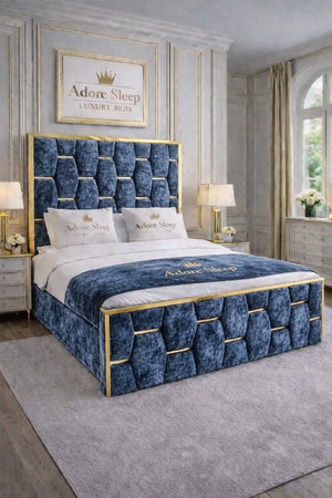 Crushed Velvet Denim Blue