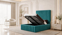 Plush Velvet Teal - Dorchester Wraparound Luxury Channelled Ottoman Storage Bed