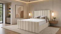 Naples Cream - Kensington Fluted Luxury Ottoman Storage Bed