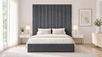 Naples Charcoal - Grosvenor Grand Channel Luxury Ottoman Storage Bed