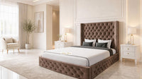Naples Mink - Claridge Chesterfield Luxury Deep-Button Ottoman Storage Bed