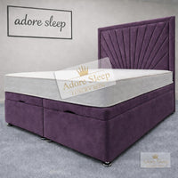 Naples Purple - Aurelia Regent Luxury Upholstered Ottoman Divan Bed Frame with Storage