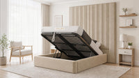Naples Sand - Grosvenor Grand Channel Luxury Ottoman Storage Bed
