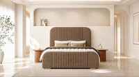 Naples Mink - Beaumont Arc Luxury Ribbed Ottoman Storage Bed