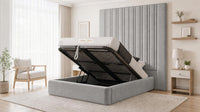 Naples Silver - Grosvenor Grand Channel Luxury Ottoman Storage Bed