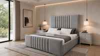 Plush Velvet Silver - Belgravia Luxury Ottoman Storage Bed – Premium Upholstered Gas Lift Bed Frame