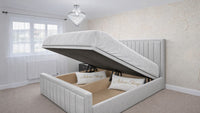 Plush Velvet Silver - Kensington Prestige Ottoman Divan Upholstered Bed Frame