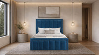 Naples Blue - Belgravia Regent Luxury Panelled Ottoman Storage Bed