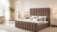 Naples Mink - Buckingham Tailored Luxury Panelled Ottoman Storage Bed