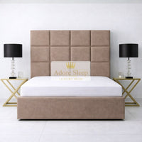 Naples Mink - Kensington Royale Luxury Ottoman Divan Storage Bed Frame – Premium Panelled Headboard