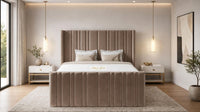 Naples Mink - Kensington Fluted Luxury Ottoman Storage Bed