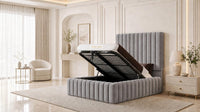 Plush Velvet Grey - Dorchester Wraparound Luxury Channelled Ottoman Storage Bed