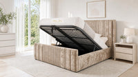 Crushed Velvet Gold - Savoy Ribbed Luxury Ottoman Storage Bed