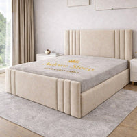 Naples Sand - Astoria Luxe Luxury Vertical Panelled Upholstered Bed Frame