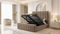 Naples Mink - Buckingham Tailored Luxury Panelled Ottoman Storage Bed