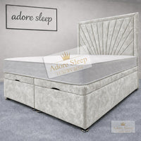 Crushed Velvet White - Aurelia Regent Luxury Upholstered Ottoman Divan Bed Frame with Storage