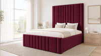 Plush Velvet Maroon - Knightsbridge Imperial Luxury Panelled Ottoman Storage Bed