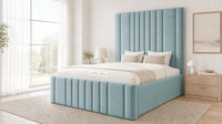 Plush Velvet Duck Egg - Knightsbridge Imperial Luxury Panelled Ottoman Storage Bed