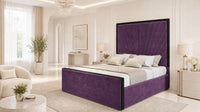 Naples Purple - Gatsby Sunray Luxury Art Deco Upholstered Bed Frame
