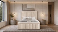Naples Cream - Belgravia Regent Luxury Panelled Ottoman Storage Bed
