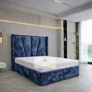 Crushed Velvet Denim Blue