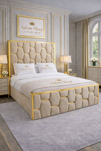 Naples Sand - Versailles Royale Luxe Upholstered Bed Frame