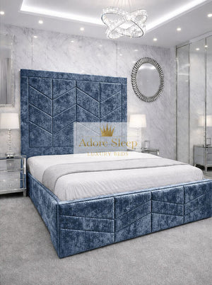 Crushed Velvet Denim Blue