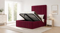 Plush Velvet Maroon - Knightsbridge Imperial Luxury Panelled Ottoman Storage Bed