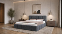 Naples Charcoal - Aurelius Cloud Luxury Upholstered Ottoman Storage Bed