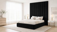 Plush Velvet Black - Grosvenor Grand Channel Luxury Ottoman Storage Bed