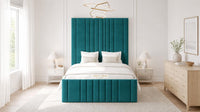 Plush Velvet Teal - Knightsbridge Imperial Luxury Panelled Ottoman Storage Bed
